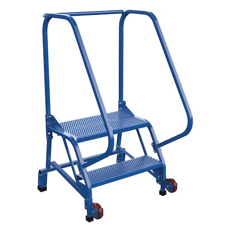 Vestil 50 H Steel Tip N Roll Ladder, Perf, 2 Step, 58 deg., 2 Steps LAD-TRN-60-2-P